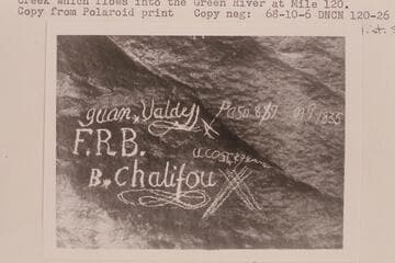 Inscriptions of 1835 party in Main Canyon on the Old Spanish Trail