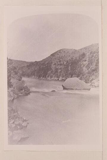 Print from a stereo:  No. 22:  "Views on the Green River," Red Canon Series.  Ashley Falls (From above)