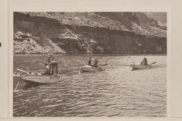 The Clover-Nevills party picking up a tow near Emory [sic] Falls; Lake Mead