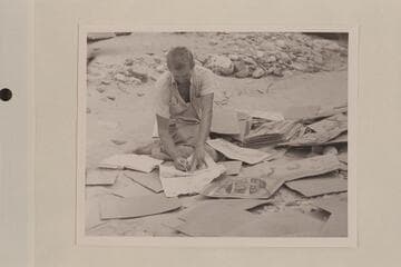 Hugh Cutler at his botanical specimens.  PHUD.  Diamond Creek