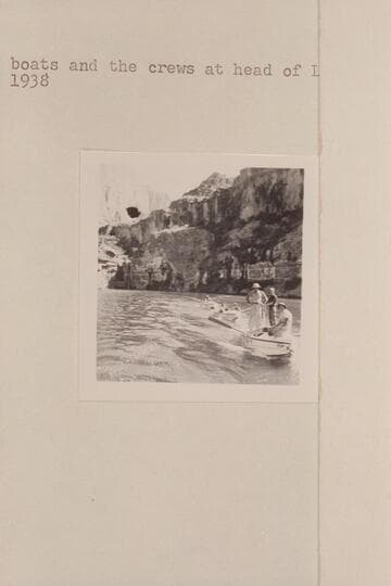 Nevills boats and the crews at head of Lake Mead