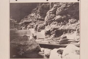 Looking down the lagoon in mouth of Supai Creek.  The "Rattlesnake" and the "Bootoo" in the foreground