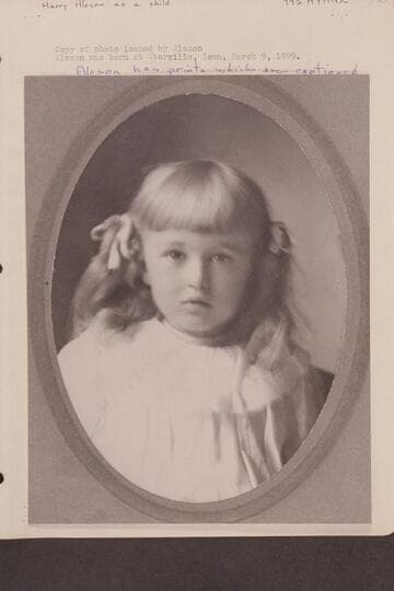 Harry Aleson as a child.  Aleson was born at Waterville, Iowa, 1899, Mar. 09.  Aleson has prints which are captioned "at 3 1/2--1902?"