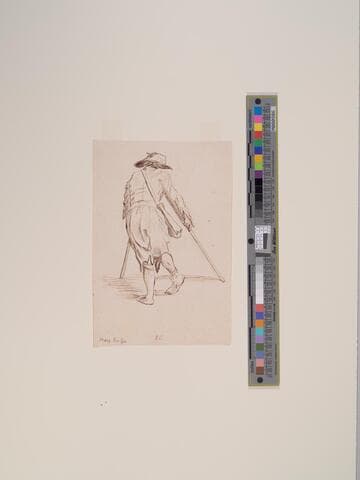 Rear view of Peasant on Crutches