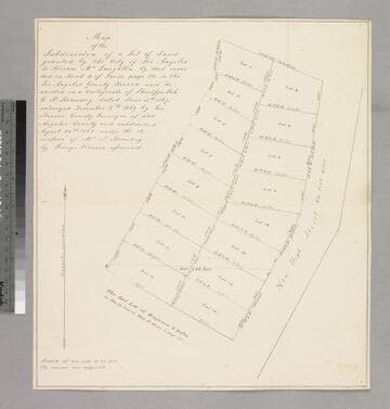 Map of the Subdivision of a Lot of Land granted by the City of Los Angeles to Hiram McLaughlin.; sale to P. Beaudry