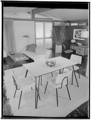 Virtue [Brothers Manufacturing Company] tables in Cliff May model house