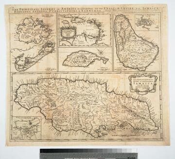 The Principall Islands in America belonging to the English Empire viz Jamaica, Barbados, Antegoa, St. Christophers, & Bermudos