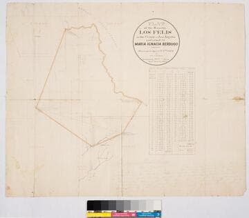 Plat of the Rancho Los Felis.; confirmed to Maria Ignacia Berdugo