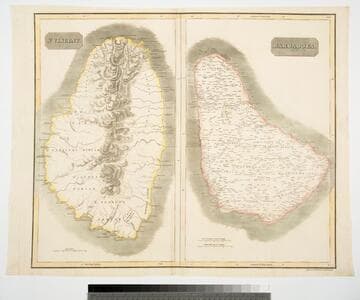 St. Vincent. Barbadoes. (Two maps on one sheet)