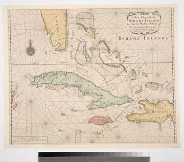 New Chart of the Bahama Islands And the Windward Passage by John Thornton Hydrographer At the Signe of England, Scotland, and Ireland, in the Minories London