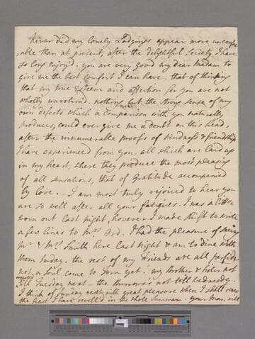 Chapone, Hester (Mulso). Letter to Elizabeth (Robinson) Montagu