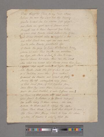 [Unknown author]. "Dear thoughtless Clara, to my Verse attend" [: a poem]
