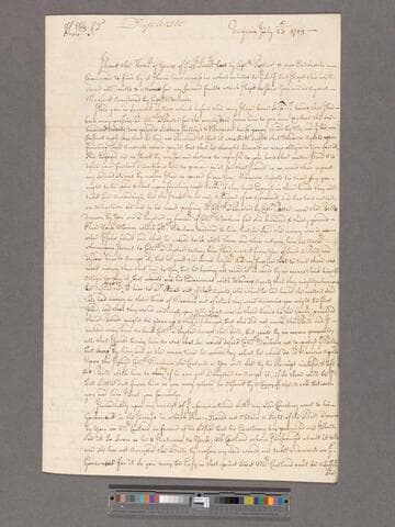 Clarke, George. Letter to William Blathwayt