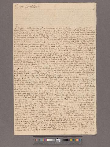 Heathcote, Caleb. Letter to Gilbert Heathcote?