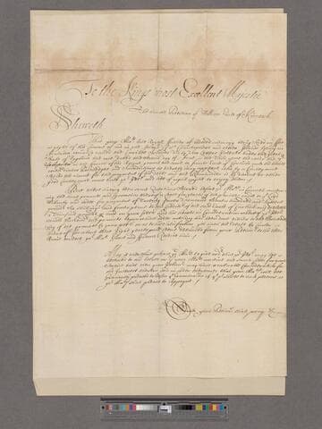 Hay, William, 4th Earl of Kinnoulle. Petition to the King's most Excellent Majesty [Charles II]