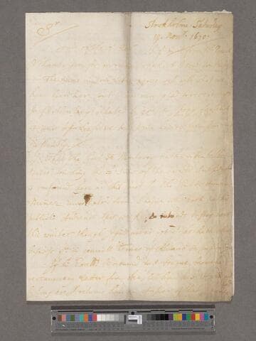 Werden, Sir John. Letter to William Blathwayt