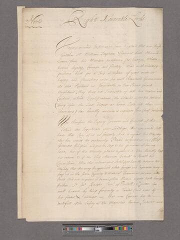Nevis. Council. To the Lords Commissioners for Trade and Plantations : Application against Sir John Knight