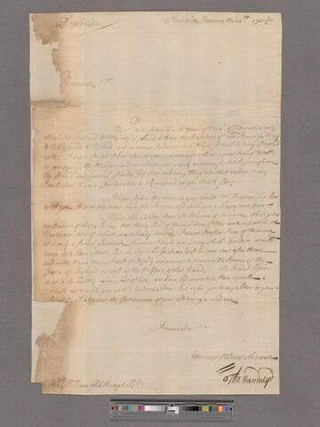 Handasyd, Thomas. Letter to William Blathwayt
