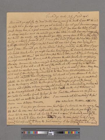 Pulteney, William, Earl of Bath. Letter to Messenger Monsey
