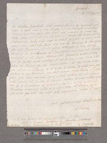 Vernon, James. Letter to William Blathwayt