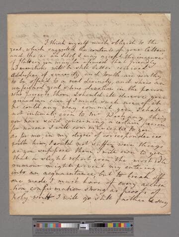Montagu, Elizabeth (Robinson). Letter to [unknown addressee]