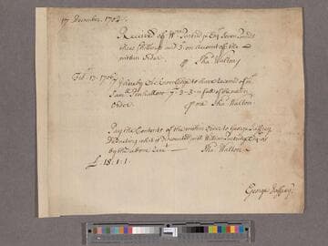 Partridge, William. Pay warrant on Samuel Penhallow, Treas., in favour of Shadrach Walton