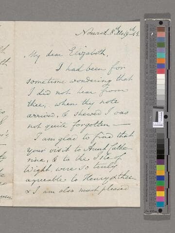 Opie, Amelia (Alderson).  Letter to Elizabeth Amelia Briggs