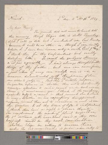 Opie, Amelia (Alderson).  Letter to Henry Perronet Briggs