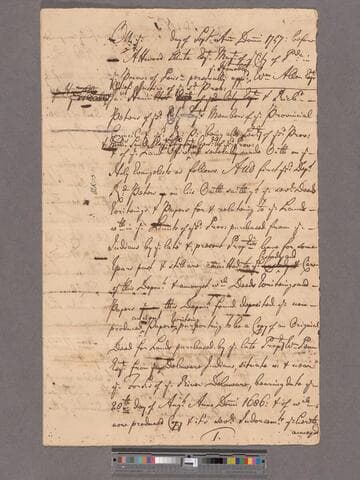 James Hamilton, William Allen, Richard Peters, and Nicholas Scull affidavits relating to the 1686 Walking Purchase Treaty