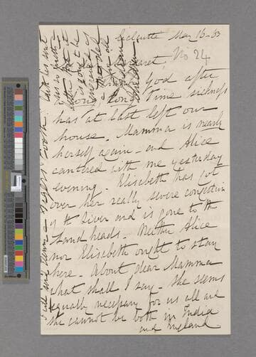 Sir Charles Edward Trevelyan. Letter to Margaret Jean (Trevelyan) Holland, after Viscountess Knutsford