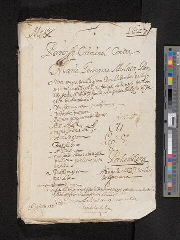 Trial of María Gerónima [de Vallejo], mulatto, for witchcraft