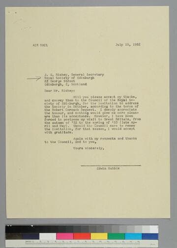 EPH writes to James Richey