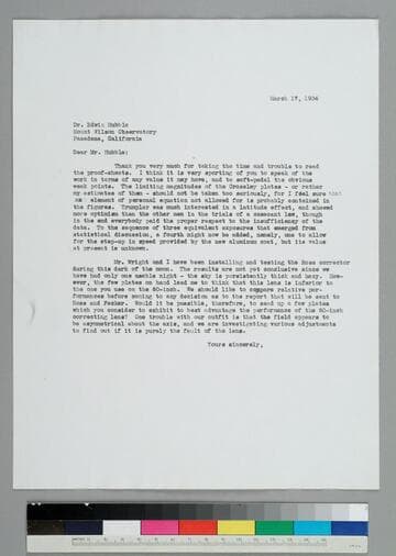 Astronomy graduate student Nicholas Mayall writes to EPH