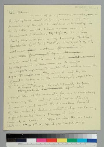 Physicist Howard Robertson writes to EPH