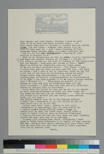 Maria Huxley writes to GBH