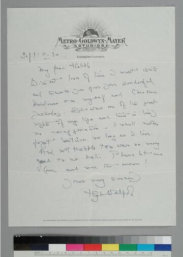 Writer Hugh Walpole, writes to EPH