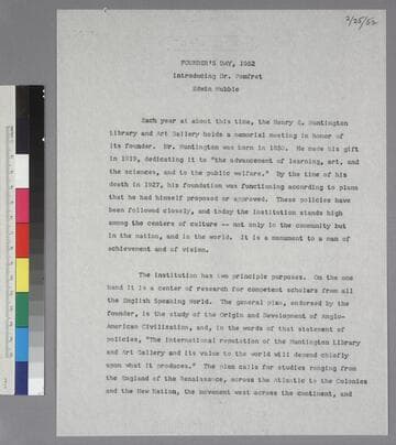 Founder's Day, 1952. Introducing Dr. Pomfret