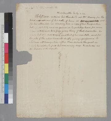 Thomas Jefferson, Monticello, letter to Thomas L. McKenney