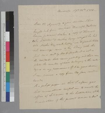 John V. Kean, University, letter to Thomas Jefferson