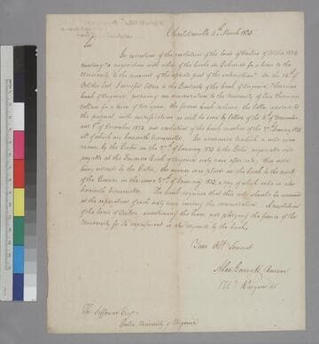 Alexander Garrett, Charlottesville, letter to Thomas Jefferson