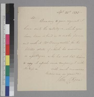 John V. Kean letter to Thomas Jefferson