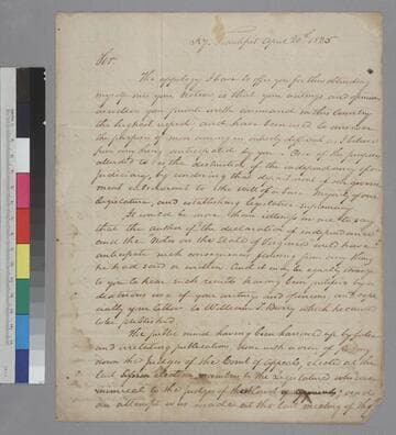 Achilles Snead, Frankfort, Kentucky, letter to Thomas Jefferson, Monticello