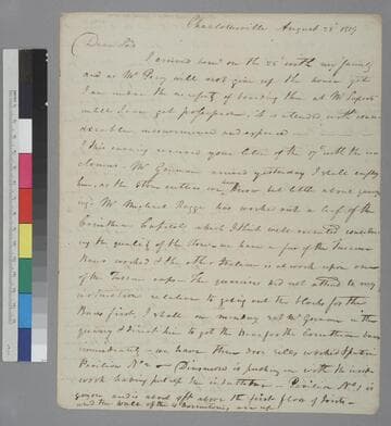 Arthur S. Brockenbrough, Charlottesville, letter to Thomas Jefferson