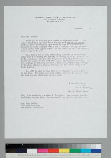 Arline Bauer writes to GBH