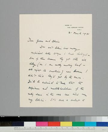 Robert Gore-Browne, a friend of the Hubbles, writes to Grace and Edwin Hubble