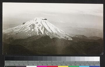 Mount Rainier and airplane. [Variant]