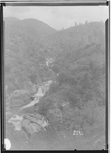 Looking up Big Creek from west bank  of San Joaquin River