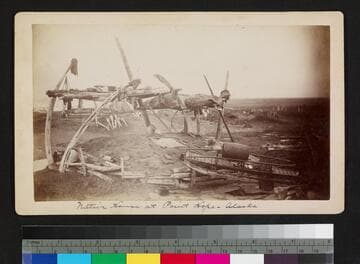 Native house at Point Hope-Alaska