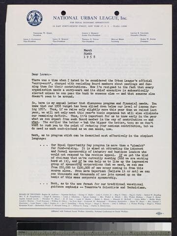 Letter by Granger to Miller