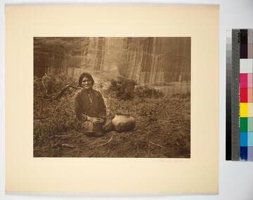 Navajo Indians. Arizona. Navajo woman grieving over the death of her husband